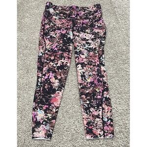 Lululemon Base Pace Running Tights Size 8 High Rise Hyper Flow Pink Multi 24"